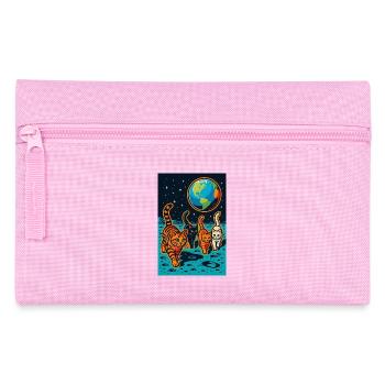 Cosmic Cats Lunar Adventure, Katzen auf dem Mond - Federtasche - Rosa - Vorne