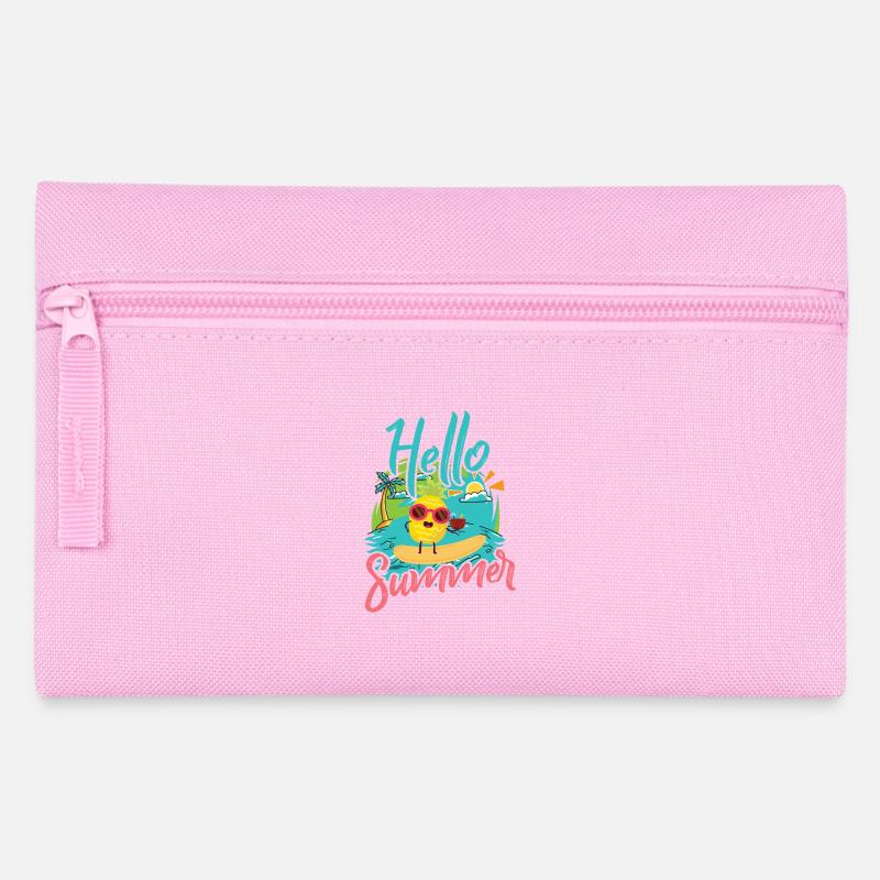 Sommerlicher Surf-Pineapple mit Sonnenbrille - Federtasche - Rosa