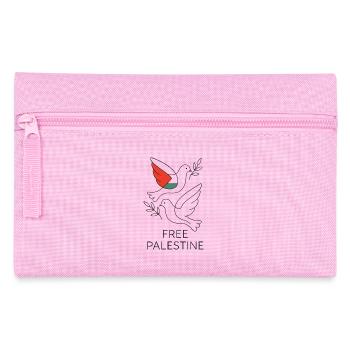 Taube des Friedens - Freies Palästina - Federtasche - Rosa - Vorne