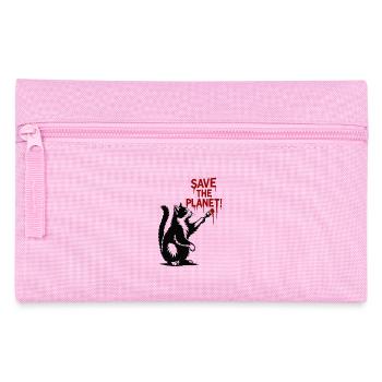 Planetenschutz Katze Kunst - Federtasche - Rosa - Vorne