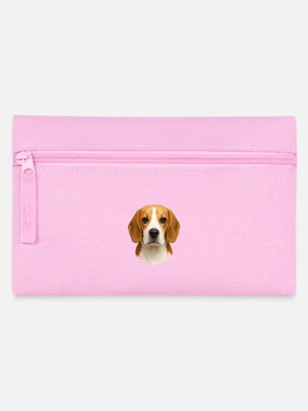 Beagle Kopf Portrait - Federtasche - Rosa