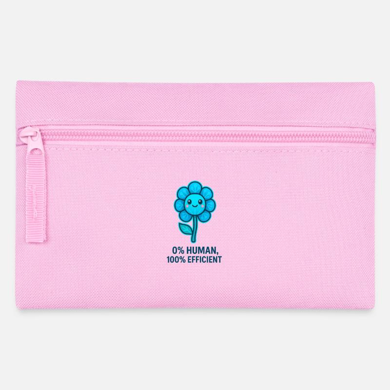 Flower Robot 0% Human - Pencil Case - pink
