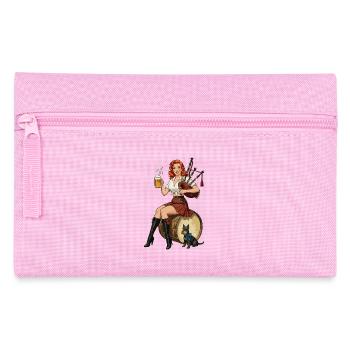 Schottisches Kilt-Pin-up-Bier und Pfeifen - Federtasche - Rosa - Vorne