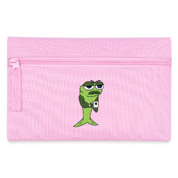 Tired fish with coffee cup - Pencil Case - pink - Front