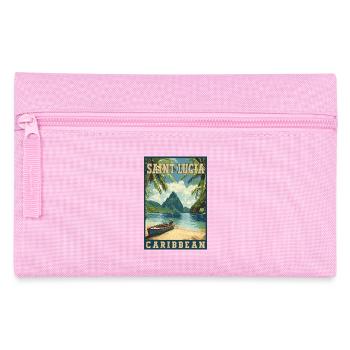 Experience Saint Lucia Caribbean Tropical Paradise - Pencil Case - pink - Front