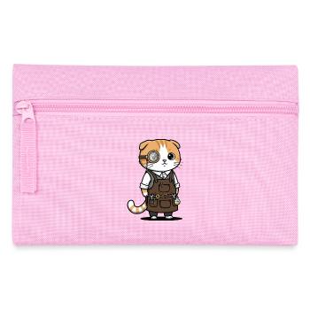 Chat Scottish Fold Steampunk Monocle Inventeur - Trousse - rose - Devant
