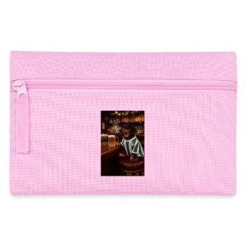 Dackel im Pubtrikot mit Kleeblatt - Federtasche - Rosa - Vorne
