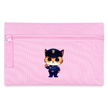 Katze Polizist - Federtasche - Rosa - Vorne