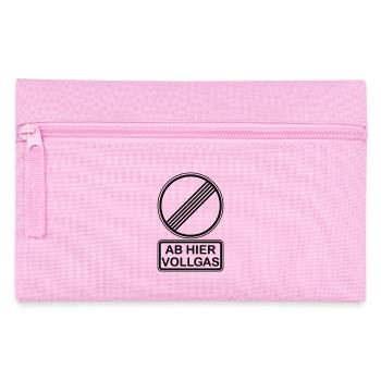 Geburtstag - Ab hier Vollgas Verkehrsschild - Federtasche - Rosa - Vorne