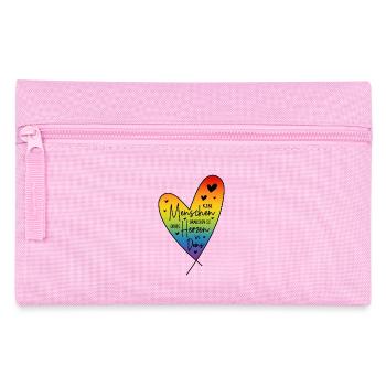 Kleine Menschen brauchen so große Herzen wie Deins - Federtasche - Rosa - Vorne