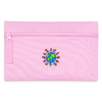 Happy Children Holding Hands Around the World - Pencil Case - pink - Front