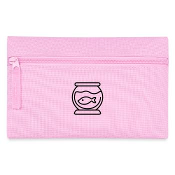 Fish Icon - Simple Black Outline Design - Federtasche - Rosa - Vorne