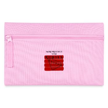 Wertvoller als Rubine Horizontal - Schwarzer Text - Federtasche - Rosa - Vorne
