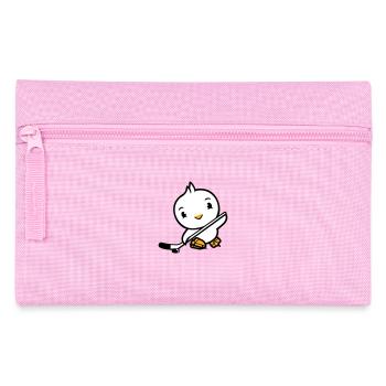 Vogel spielen Eishockey Sport Puck Schläger Hobby - Federtasche - Rosa - Vorne