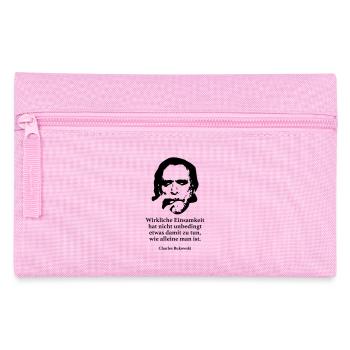 Bukowski: Real solitude is not unconditional - Pencil Case - pink - Front