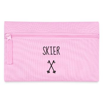 Skifahren Skifahrer Sport Ski Spieler - Federtasche - Rosa - Vorne