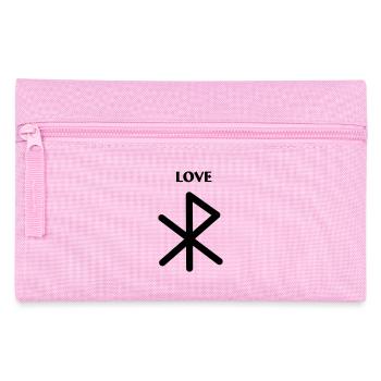 Aimer les runes vikings avec le texte LOVE - Trousse - rose - Devant