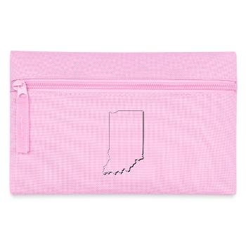 Indiana State map as an outline - Pencil Case - pink - Front