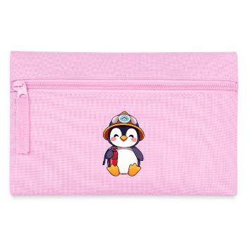 Vorbereiteter Pinguin-Brandschutz-Cartoon - Federtasche - Rosa - Vorne