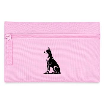 Edle Dobermann Tattoo Hunde Silhouette - Federtasche - Rosa - Vorne