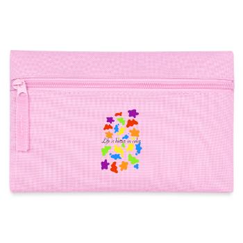 Bunte Farbkleckse - Federtasche - Rosa - Vorne