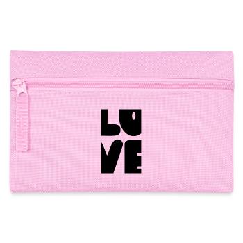 LOVE Block Bold Text Black Letters Love - Pencil Case - pink - Front