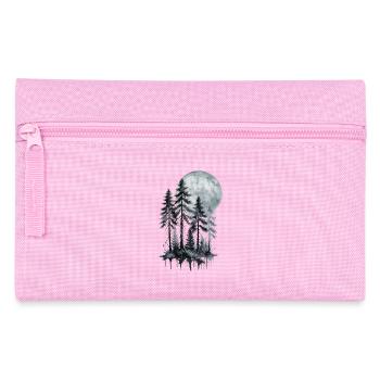 Forêt au clair de lune, Aquarelle, Silhouette - Trousse - rose - Devant