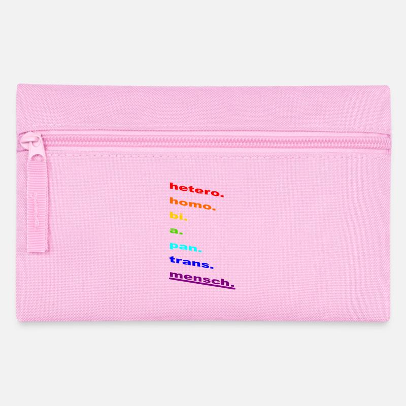 Regenbogen-Identität: Homo Bi Pan Trans - Federtasche - Rosa