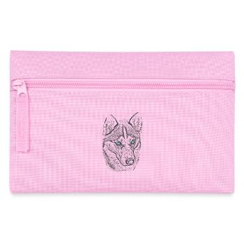Loup du Nord aux yeux bleus - Trousse - rose - Devant