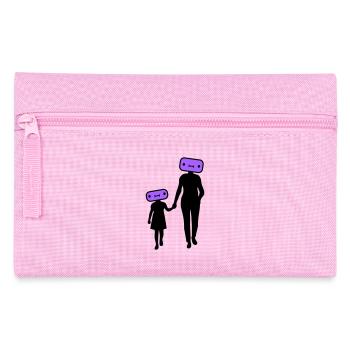 Silhouette familiale Chers enfants Parents Maman Papa - Trousse - rose - Devant
