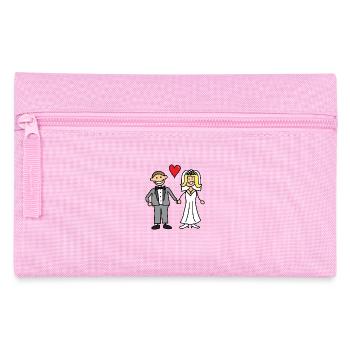Bride and Groom Cartoon - Pencil Case - pink - Front