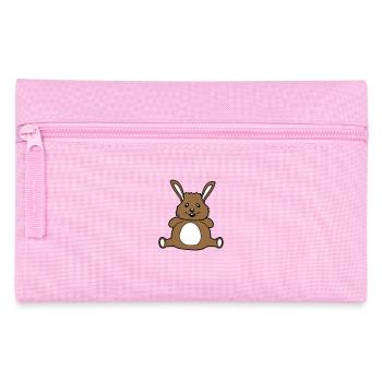 Hase Pummelig Dick Fett Rund Übergewicht Hungrig - Federtasche - Rosa - Vorne