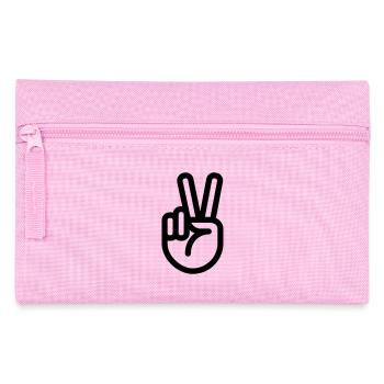 Finger - Hand Sign Peace - Pencil Case - pink - Front