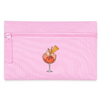 Eis Speiseeis Eiskrem Eiscreme Kugeleis Eisbecher - Federtasche - Rosa - Vorne