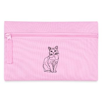 Cat_ one line drawing - Pencil Case - pink - Front