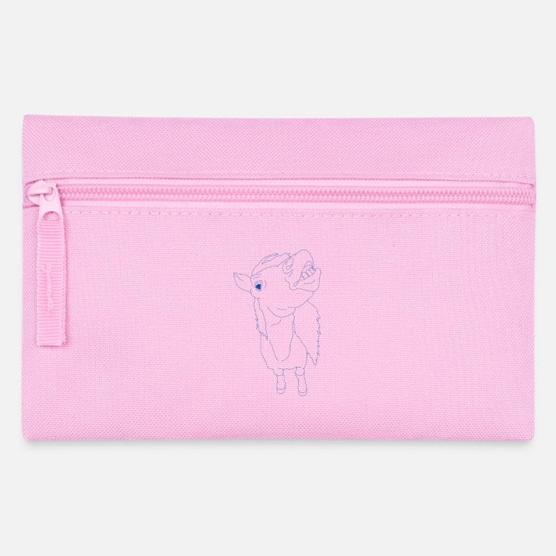 Lustiges Pferd mit offenem Maul - Federtasche - Rosa