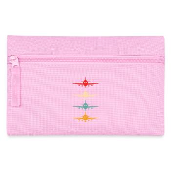 Aviation Airplane Flying Airline Vintage Pilot - Federtasche - Rosa - Vorne