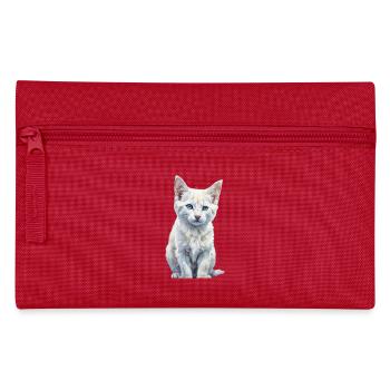 Chaton aux yeux bleus - Trousse - rouge - Devant