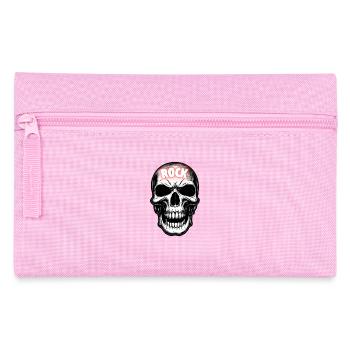 Crâne de musique rock - Trousse - rose - Devant