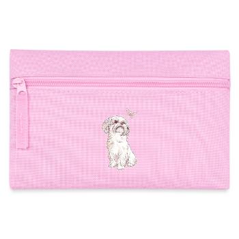 Shih Tzu und Schmetterling - Federtasche - Rosa - Vorne