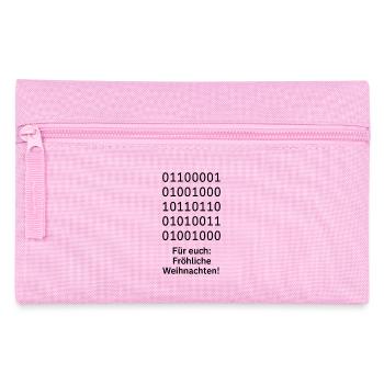 Binary Code Weihnachtszauber - Federtasche - Rosa - Vorne