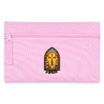 Resurrection He is Risen Easter Jesus - Pencil Case - pink - Front