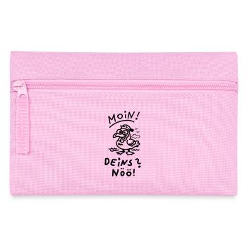 Moin Deins Nöö Möwe Nordisch Meer Witziger Spruch - Federtasche - Rosa - Vorne