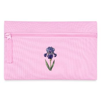Lila Iris auf zartem Stängel - Federtasche - Rosa - Vorne