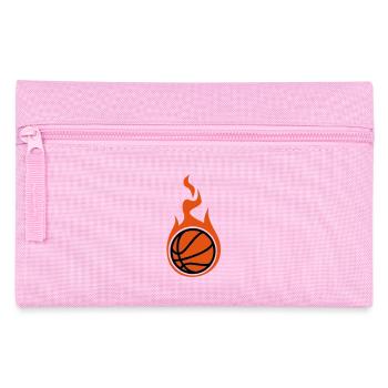 basketball with flames - Pencil Case - pink - Front