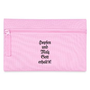 Hopfen und Malz Gott erhalt's! Biertrinker Spruch - Federtasche - Rosa - Vorne