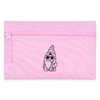Cooler Zwerg/Wichtel mit Sonnenbrille und Bong - Federtasche - Rosa - Vorne