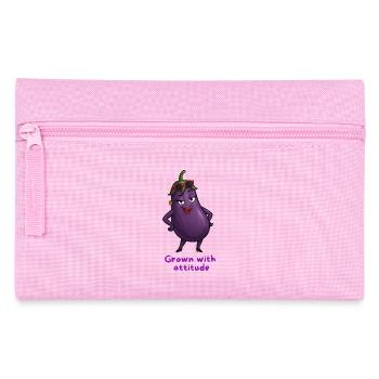 aubergine avec attitude illustration végétale - Trousse - rose - Devant