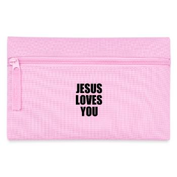 Jesus loves you - Pencil Case - pink - Front