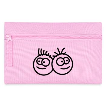 Two Smileys - Pencil Case - pink - Front